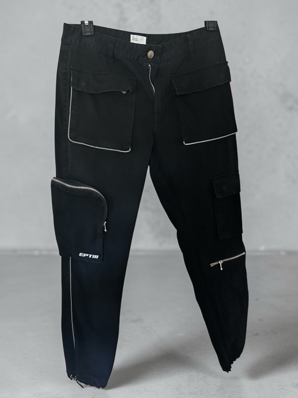 EPTM Alpha Black Cargo Pants Relaxed Tech-ware Inspired Fit 3M Reflective Piping
